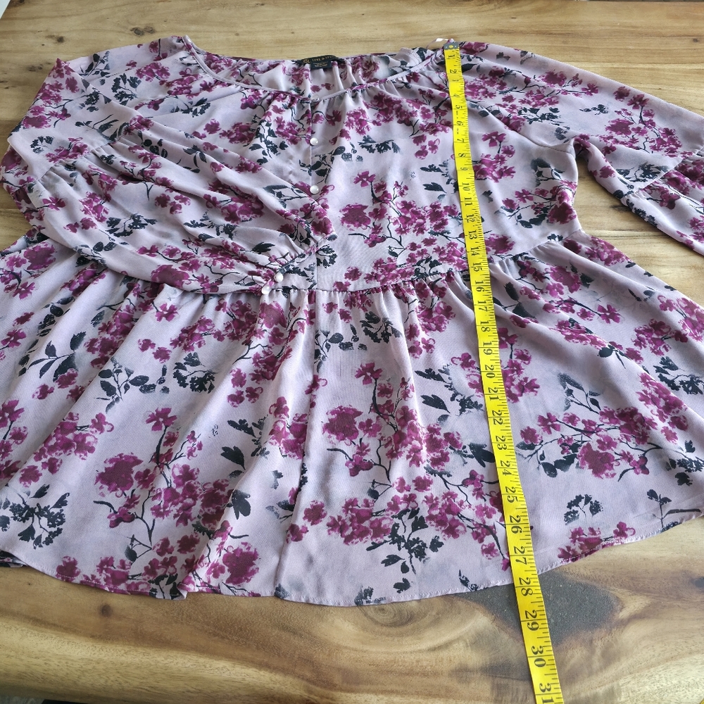 Love & Legend Pink Floral Chiffon Blouse - Picture 12 of 16